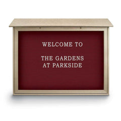 Enclosed Letter Board: 45" Wide, 36" High, Fabric, Berry