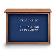 Enclosed Letter Board: 45" Wide, 36" High, Laminate, Blue