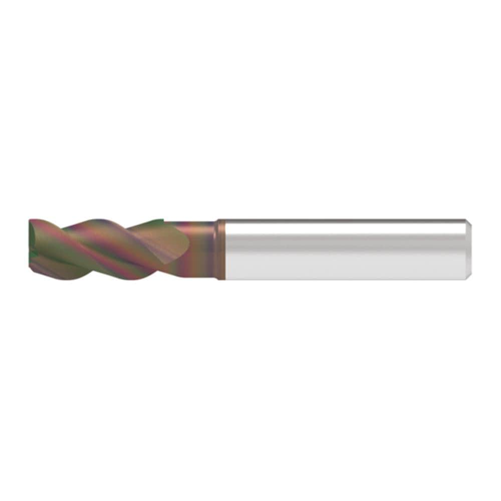 Corner Chamfer End Mill: 9.50 mm Dia, 21.00 mm LOC, 3 Flute, 0.20 mm Chamfer Width, Solid Carbide