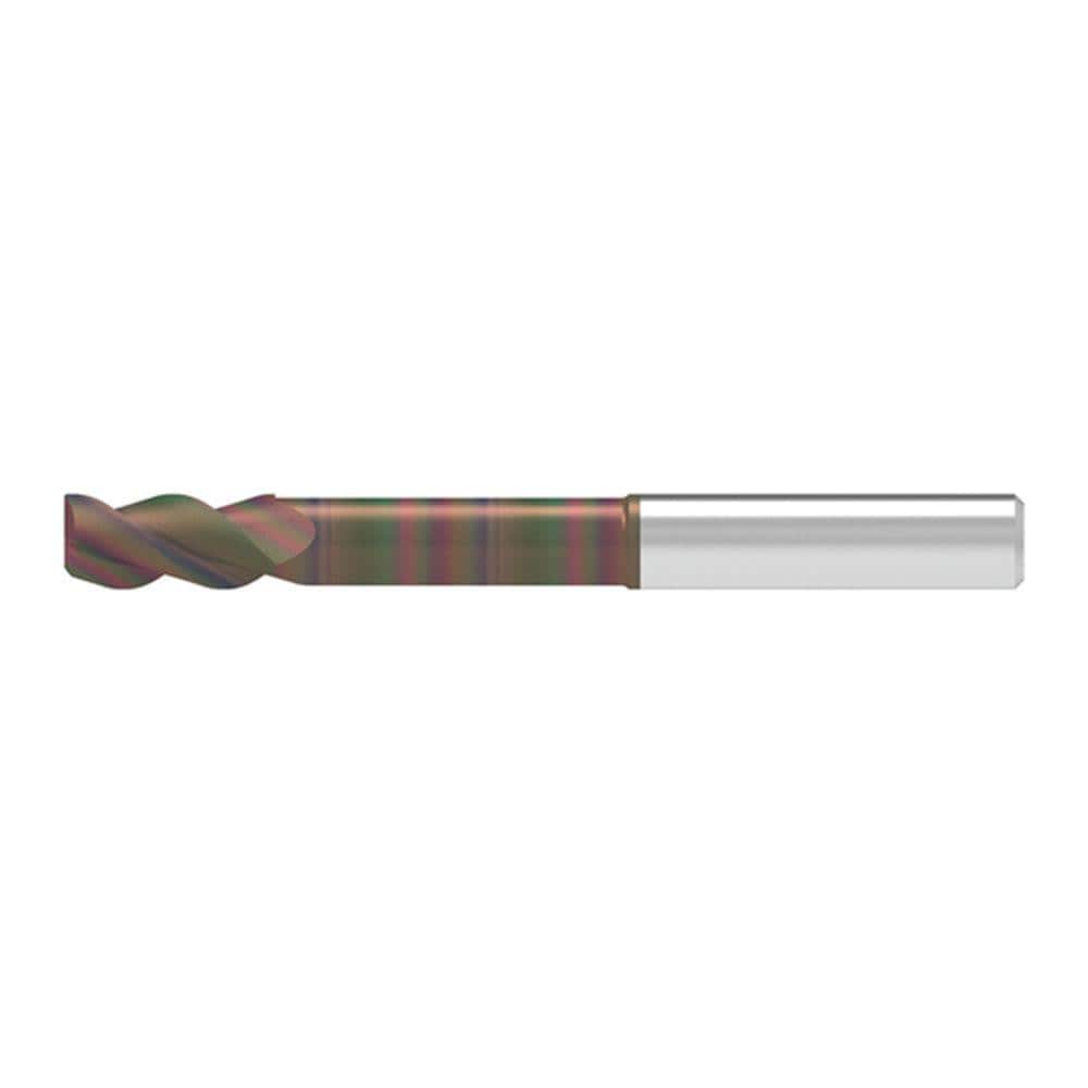 Corner Chamfer End Mill: 8.00 mm Dia, 21.00 mm LOC, 3 Flute, 0.20 mm Chamfer Width, Solid Carbide