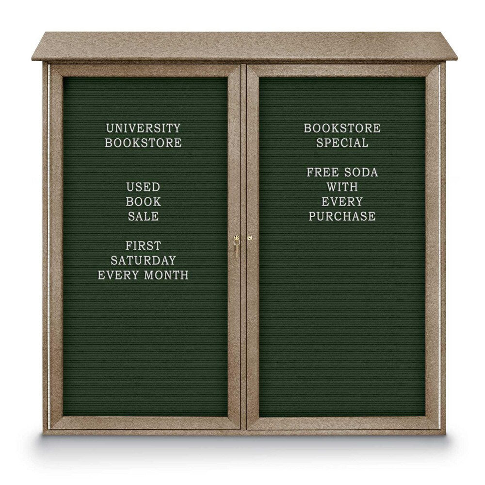 Enclosed Letter Board: 48" Wide, 48" High, Fabric, Woodland Green