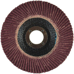 Flap Disc:  7" Dia, 5/8-11" Hole, 120 Grit, Aluminum Oxide, Type 27