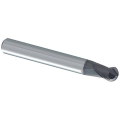 Ball End Mill: 0.40 mm Dia, 0.40 mm LOC, 2 Flute, Solid Carbide