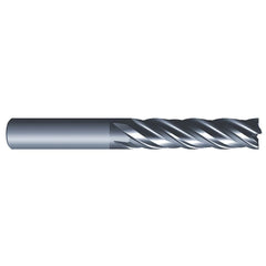 Roughing & Finishing End Mills; Mill Diameter (Fractional Inch): 1/8; Flute Type: Spiral; Number Of Flutes: 4; End Mill Material: Solid Carbide; Length of Cut (Inch): 3/4; Coating/Finish: AlCrN