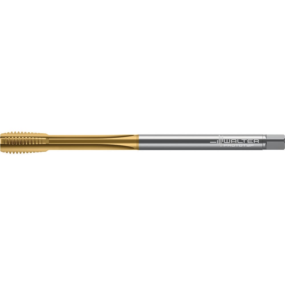Straight Flute Tap: M30x3.5 M, 4 Flute, Semi-Bottoming Chamfer, 6HX Class of Fit, HSS-E, TiN Finish