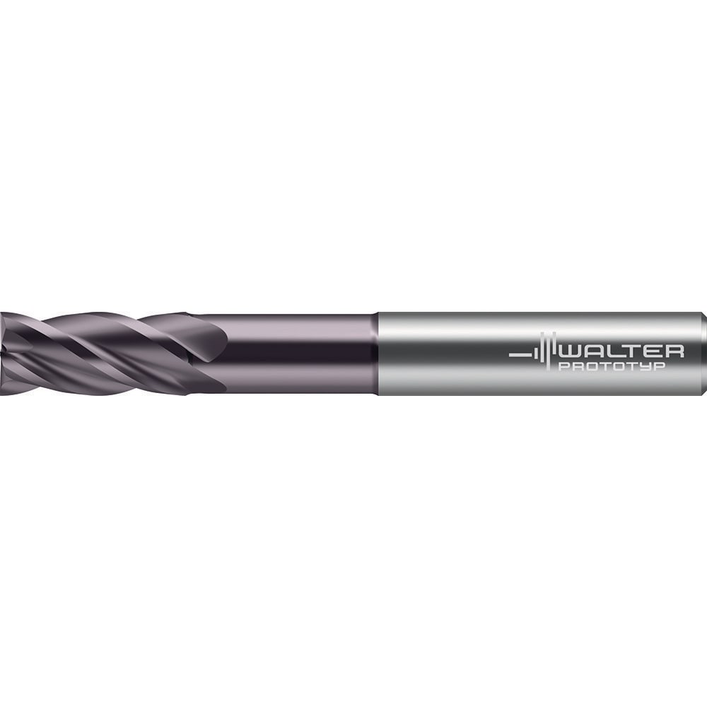 Square End Mill: 12.00 mm Dia, 53.0000 mm LOC, 4 Flute, Solid Carbide