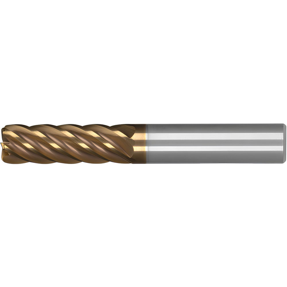 Corner Radius End Mill: 3/4" Dia, 4" LOC, 0.1900" Radius, 6 Flute, Solid Carbide