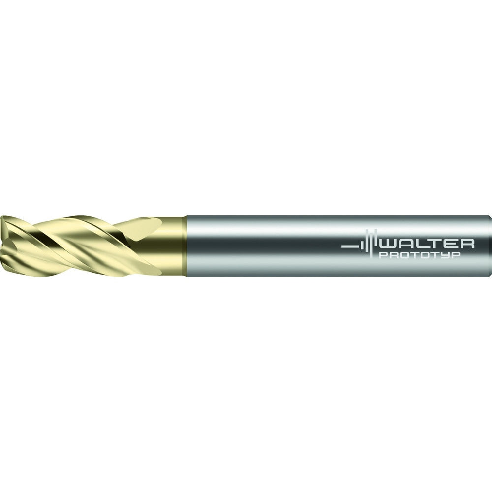 Corner Radius End Mill: 1" Dia, 1-1/2" LOC, 0.1200" Radius, 3 Flute, Solid Carbide
