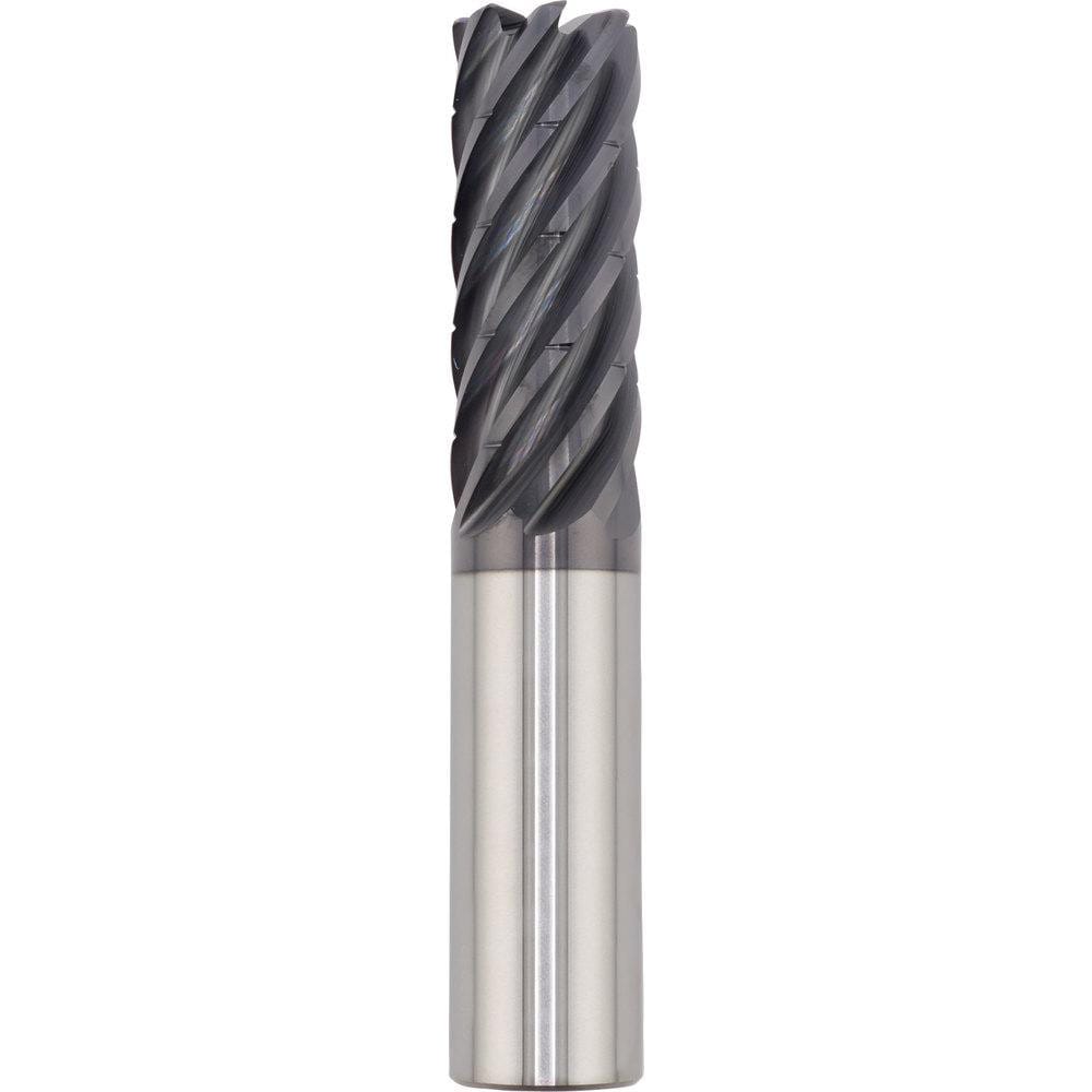 Corner Radius End Mill: 20.00 mm Dia, 80.00 mm LOC, 4.00 mm Radius, 7 Flute, Solid Carbide