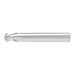 Ball End Mill: 4.00 mm Dia, 6.50 mm LOC, 2 Flute, Solid Carbide