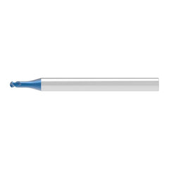 Ball End Mill: 1.40 mm Dia, 1.12 mm LOC, 2 Flute, Solid Carbide