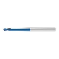 Ball End Mill: 2.00 mm Dia, 2.40 mm LOC, 2 Flute, Solid Carbide
