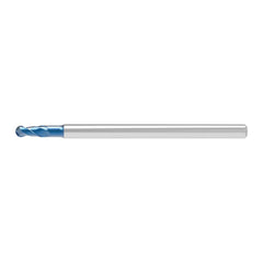 Ball End Mill: 2.50 mm Dia, 8.00 mm LOC, 2 Flute, Solid Carbide