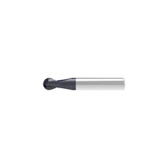 Ball End Mill: 0.35 mm Dia, 1.00 mm LOC, 2 Flute, Solid Carbide