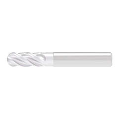 Ball End Mill: 6.00 mm Dia, 13.00 mm LOC, 4 Flute, Solid Carbide