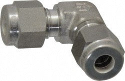 Compression Tube Union: 7/16-20, 1/4" Tube OD, Compression x Compression