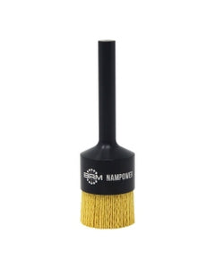 1 1/2″ Diameter × 1/2″ Shank Diameter × 1″ Trim Length, 0.040″ Abrasive Impregnated Bristle, Ceramic, AEB (Abrasive End Brush)