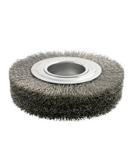 6″ Diameter × 1 3/8″ Width, Stainless Steel, 0.0118″ Crimped Bristle, Wheel Brush