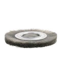 4″ Diameter × 3/8″ Width, Stainless Steel, 0.0118″ Crimped Bristle, Wheel Brush