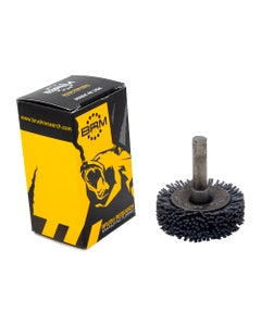 1 1/2″ Diameter × 0.437″ Width, 180 Grit, Silicon Carbide, 0.035″ Crimped Bristle, Wheel Brush
