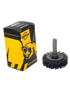 1 3/4″ Diameter × 1/2″ Width, 80 Grit, Silicon Carbide, 0.040″ Crimped Bristle, Wheel Brush