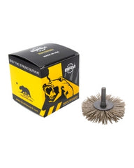 2 1/2″ Diameter × 0.437″ Width, 120 Grit, Aluminum Oxide, 0.040″ Crimped Bristle, Wheel Brush