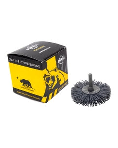 3″ Diameter × 3/8″ Width, 80 Grit, Silicon Carbide, 0.040″ Crimped Bristle, Wheel Brush