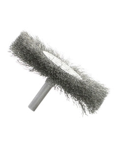 1 1/2″ Diameter × 1/4″ Width, Stainless Steel, 0.008″ Crimped Bristle, Wheel Brush