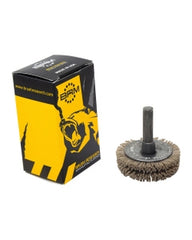 1 3/4″ Diameter × 1/2″ Width, 180 Grit, Silicon Carbide, 0.035″ Crimped Bristle, Wheel Brush