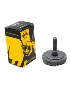 1 1/2″ Diameter × 0.437″ Width, 600 Grit, Aluminum Oxide, 0.012″ Crimped Bristle, Wheel Brush