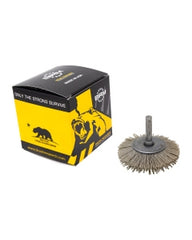 3″ Diameter × 3/8″ Width, 80 Grit, Aluminum Oxide, 0.040″ Crimped Bristle, Wheel Brush