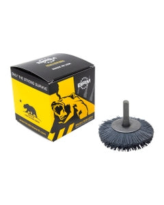 3″ Diameter × 3/8″ Width, 500 Grit, Silicon Carbide, 0.018″ Crimped Bristle, Wheel Brush