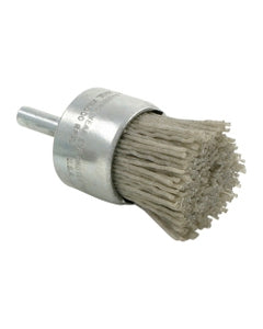 3/4″ Diameter × 1/4″ Shank Diameter × 7/8″ Trim Length, 0.040″ Abrasive Nylon Bristle, Silicon Carbide, Solid End Brush