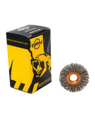 1 1/4″ Diameter × 0.312″ Width, 180 Grit, Aluminum Oxide, 0.035″ Crimped Bristle, Wheel Brush