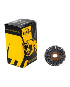 1 1/4″ Diameter × 0.312″ Width, 180 Grit, Silicon Carbide, 0.035″ Crimped Bristle, Wheel Brush