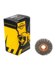 1 1/4″ Diameter × 0.312″ Width, 320 Grit, Aluminum Oxide, 0.022″ Crimped Bristle, Wheel Brush