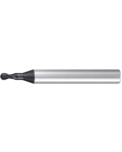 2 mm Dia. × 1.2 mm LOC × 6 mm Shank Dia. × 50 mm OAL, 2 Flute, Carbide, AlCr, Ballnose End Mill