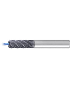 ‎Corner Radius End Mill; 5/16″ Dia. × 3/4″ LOC × 3/8″ Shank Dia. × 2-1/2″ OAL ; 5 FL ; Carbide ; AlCr
