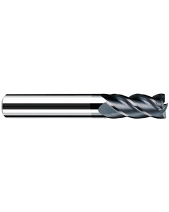 1/2″ Cutting Dia. × 1/2″ Shank Dia. × 1″ LOC × 3″ OAL, 4 Flute, Carbide, Polychrom, Square Endmill, Favora