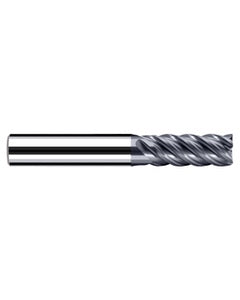 ‎1/2″ Cutting Dia. × 1/2″ Shank Dia. × 1″ LOC × 3-1/4″ OAL, 5 Flute, Carbide, Polychrom, Square Endmill, E-Cut