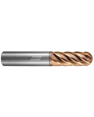 0.5″ Dia. × 0.5″ Shank × 1″ DOC × 3″ OAL, TPLUS, 6 Flute, Ballnose End Mill