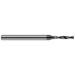6.35 mm Dia. × 8 mm Shank Dia. × 100 mm OAL × 30 mm LCF, 180 Degrees, 3xD, 2 Flute, Helical Flute, TiAlN Solid Carbide Drills