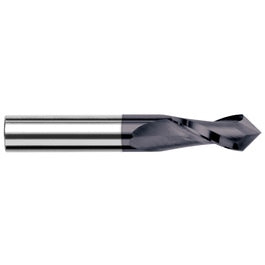 ‎3/32″ Dia. × 3/8″ LOC × 1/8″ Shank Size × 1-1/2″ OAL, 100 Degrees, Carbide, AlTiN, Drill/End Mills