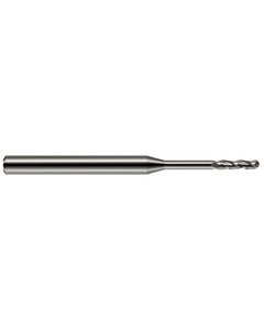 ‎3/32″ Dia. × 3/4″ LOC × 1/8″ Shank Size × 2-1/2″ OAL, 3 Flute, Carbide, Uncoated, Ballnose Endmill