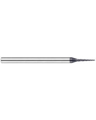 3/32″ Dia. × 0.93″ LOC × 1/4″ Shank Size × 4″ OAL, 3 Flute, 5 Degrees Body Half Taper Angle, Carbide, AlTiN Nano, Square, Tapered End Mill