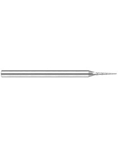 3/32″ Dia. × 0.93″ LOC × 1/4″ Shank Size × 4″ OAL, 3 Flute, 5 Degrees Body Half Taper Angle, Carbide, Uncoated, Square, Tapered End Mill