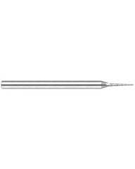 3/32″ Dia. × 0.93″ LOC × 1/4″ Shank Size × 4″ OAL, 3 Flute, 5 Degrees Body Half Taper Angle, Carbide, Uncoated, Square, Tapered End Mill