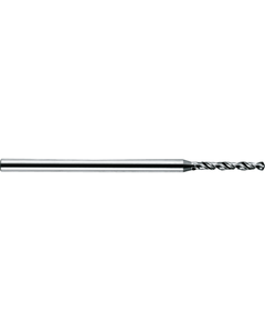 1.21 mm Dia. × 1.5 mm Shank Dia. × 30 mm OAL × 10 mm LCF, 120 Degrees, 7xD, 2 Flute, Uncoated - Solid Carbide Drills
