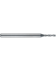0.29 mm Dia. × 3 mm Shank Dia. × 38 mm OAL × 1.3 mm LCF, 120 Degrees, 5xD, 2 Flute, Uncoated - Solid Carbide Drills
