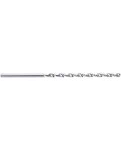2.55 mm Dia. × 3 mm Shank Dia. × 90 mm OAL × 44 mm LCF, 140 Degrees, 15xD, 2 Flute, Uncoated - Solid Carbide Drills